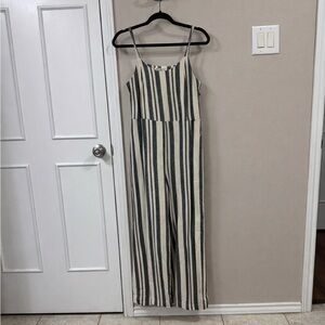 Jolt Black and Cream Striped Jumpsuit